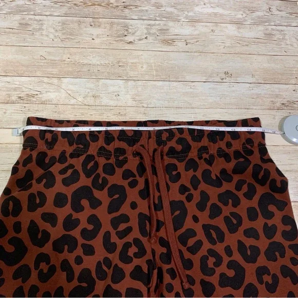 Marine Layer Anytime Fleeced Sweatpants Jogger Leopard Brown Black Size S - Picture 7 of 9